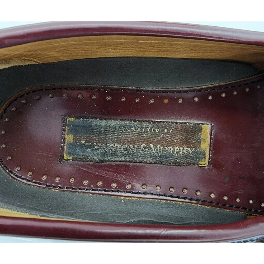 Johnston & Murphy Burgundy Leather Tasseled‎ Loafers Shoe Men’s US Size 10M